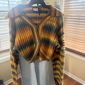 Reclaimed Vintage Yellow and Green Striped Cardigan NWOT Size 12